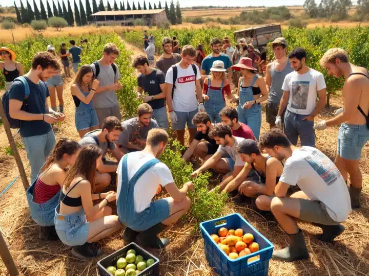 תלמידים מתל אביב מסייעים לחקלאים במילואים בזמן החופש הגדול
