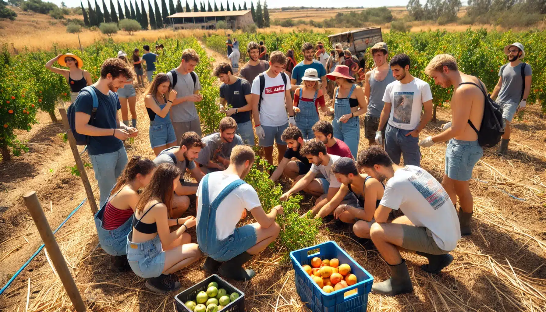 תלמידים מתל אביב מסייעים לחקלאים במילואים בזמן החופש הגדול